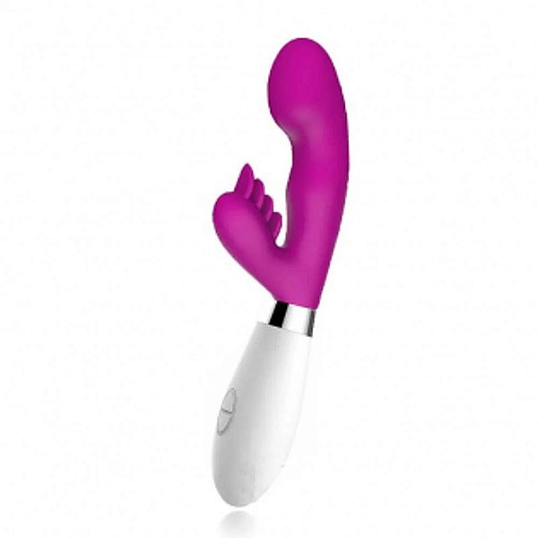 VIBRADOR DUPLO MOTOR PONTO G 10 VIBRAÇÕES PRETO - 5371