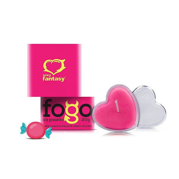 FOGO DA PAIXÃO VELA BEIJÁVEL CHICLETE 1UN SEXY FANTASY - 6001