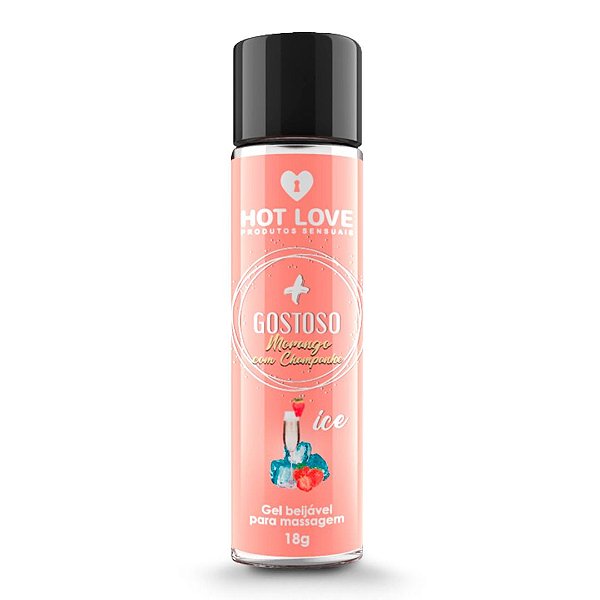 + GOSTOSO GEL BEIJÁVEL MORANGO C/ CHAMPANHE 18G HOT LOVE - 23438