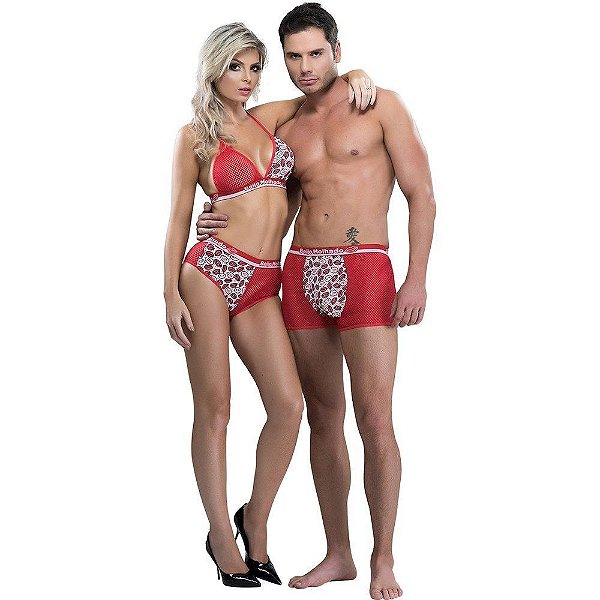 CONJUNTO CASAL BEIJO MOLHADO SEXY FANTASY - 6602 😈