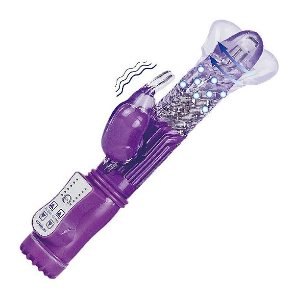 Vibrador Rotativo 36 Vibraçoes Recarregavel Roxo - 7234