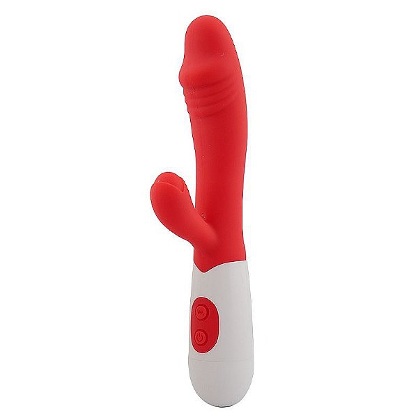 VIBRADOR DE PONTO G E CLITÓRIS VERMELHO  - 7273