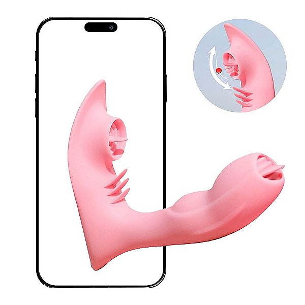 Vibrador de Ponto G e Clitóris com Língua À Longa distância App - 7928
