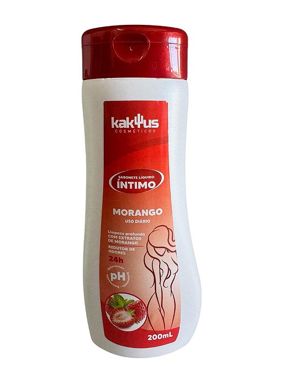 Sabonete Liquido Íntimo Morango 200mL Kaktus - KAK06