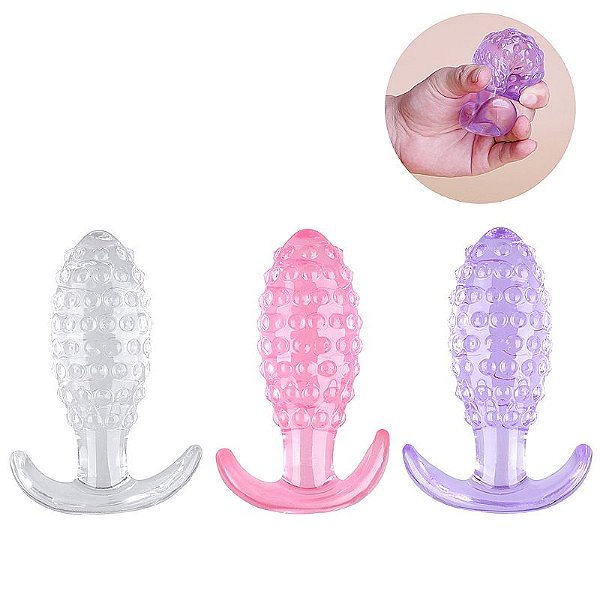 Plug Anal em Silicone com Textura de Bolinha 12x4 cm - 8453