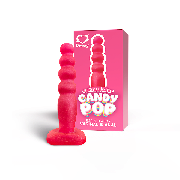 Estimulador Candy Pop Maciço Rosa - 14x2,8cm - 142