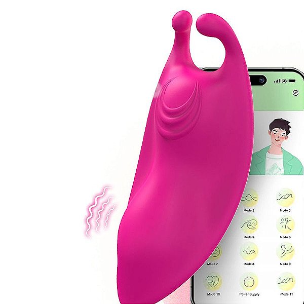 Vibrador Calcinha Borboleta Concha 10 Modos - Controle APP Longa Distância - 8699
