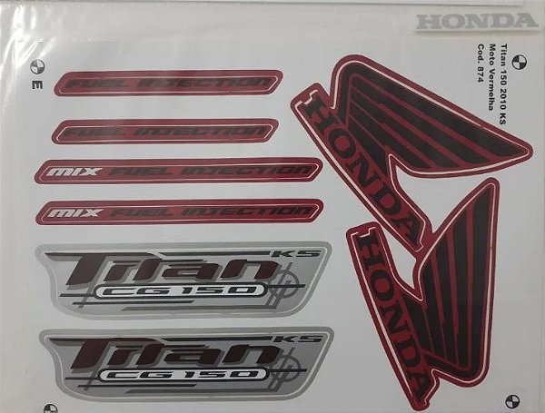 KIT DE FAIXAS TITAN 150 VERM 2010 KS k