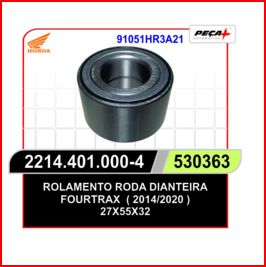 ROLAMENTO QUADRICICLO RODA DIANT 27X55/32 TRX 500 (2014/210 ) k