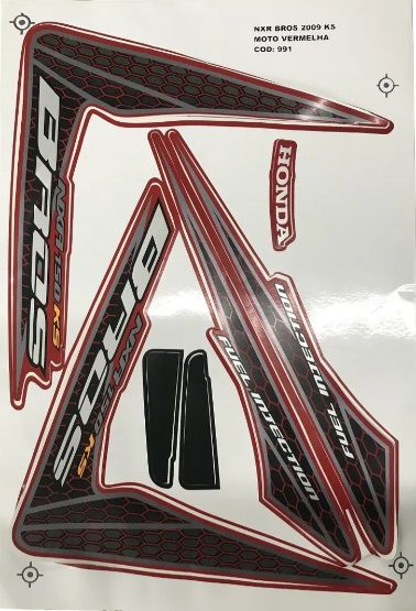 KIT DE FAIXAS NXR 150 VERM 2009 KS k