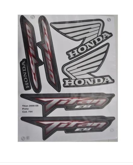 KIT DE FAIXAS TITAN 150 PRETA 2008 ES k