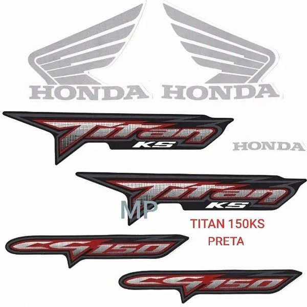 KIT DE FAIXAS TITAN 150 PRETA 2008 KS k