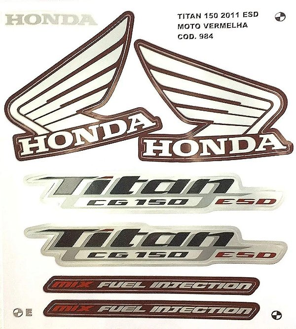 KIT DE FAIXAS TITAN 150 VERM 2011 ESD k