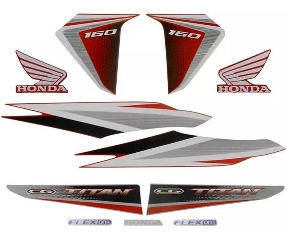 KIT DE FAIXAS TITAN 160 VERM 2016 EX k