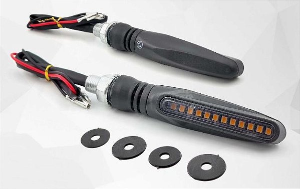 PISCA DE LED MODELO SLIM PRETO (LED AMARELO)TITAN/CB 300/XRE 300 (PAR) EMBUS w