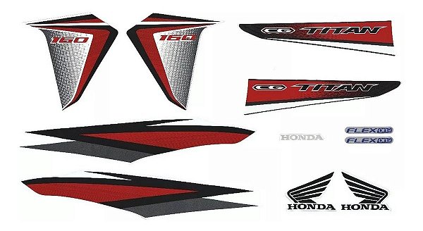 KIT DE FAIXAS TITAN 160 BRANCA 2016 EX -k