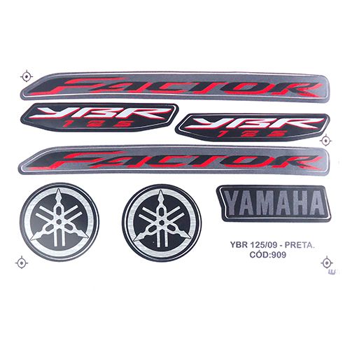 KIT DE FAIXAS FACTOR 125 PRETA 2009 k