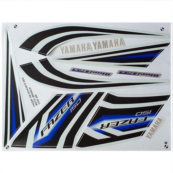 KIT DE FAIXAS FAZER 150 BRANCA 2014/15 SED w