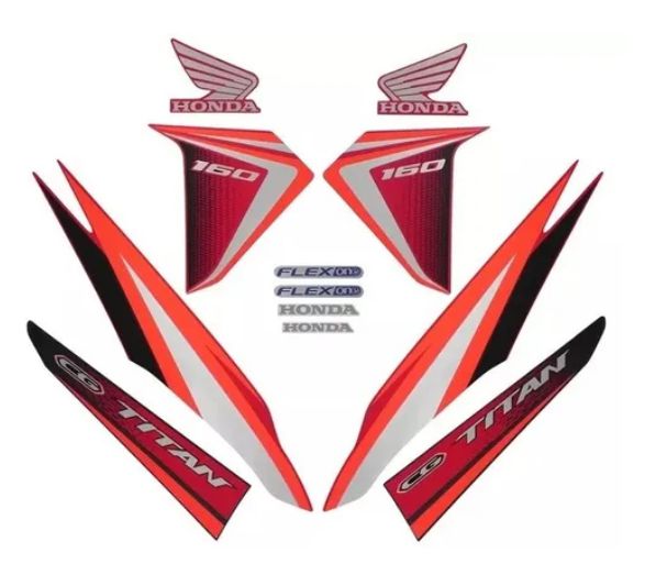 KIT DE FAIXAS TITAN 160 VERM 2017 EX k