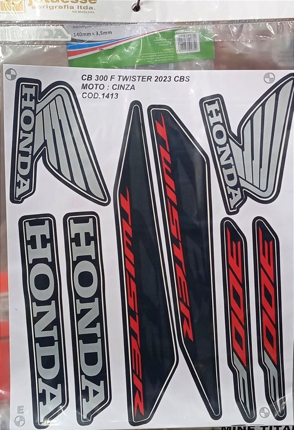 KIT DE FAIXAS CB 300 TWISTER CINZA 2023 CBS J