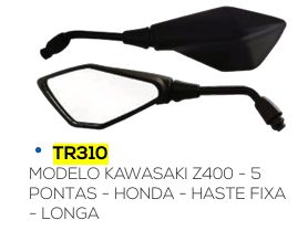 RETROVISOR IMP MOD KAWASAKI 5 PONTAS ART FIXA LONGA j
