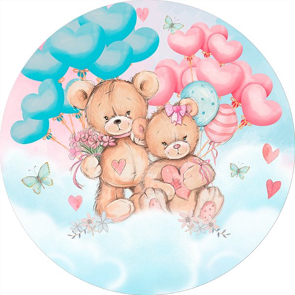 Painel de Festa em Tecido - Revelação Ursinhos Teddy Bears