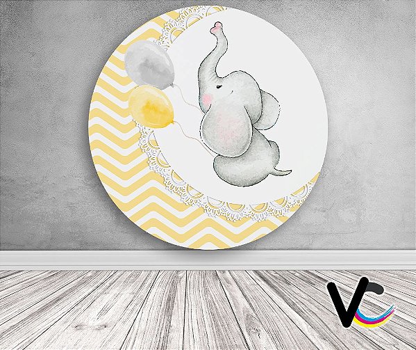 Painel de Festa em Tecido - Elefantinho Amarelo