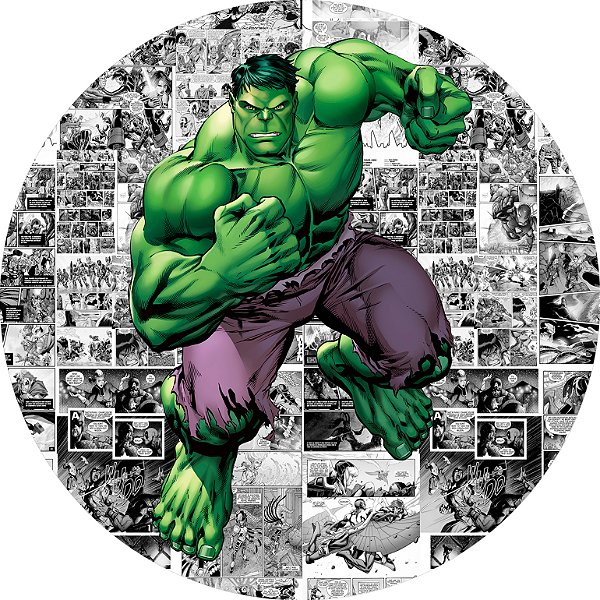 Painel de Festa em Tecido - Hulk Quadrinhos 2