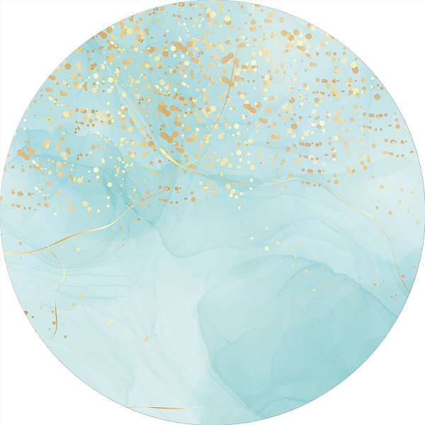 Painel de Festa em Tecido - Efeito Glitter Dourado e Marmore Tiffany