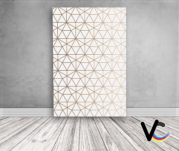 Painel De Festa 3d Vertical 1,50x2,20 - Faixa Geométrico Simples Branco e Dourado
