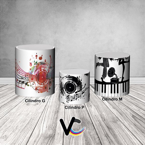 Trio De Capas De Cilindro 3d - Disco de Vinil Anos 80