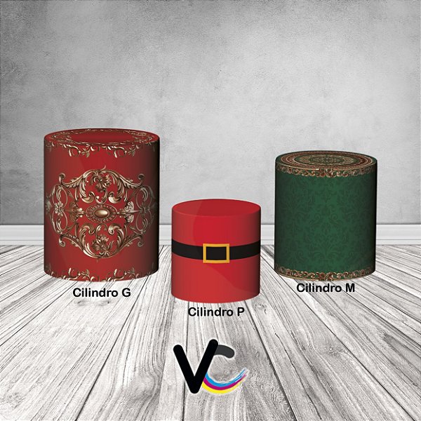 Trio De Capas De Cilindro 3d - Natal Realeza 2