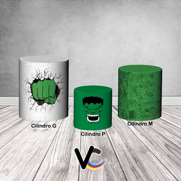 Trio De Capas De Cilindro 3d - Hulk Quadrinhos 3