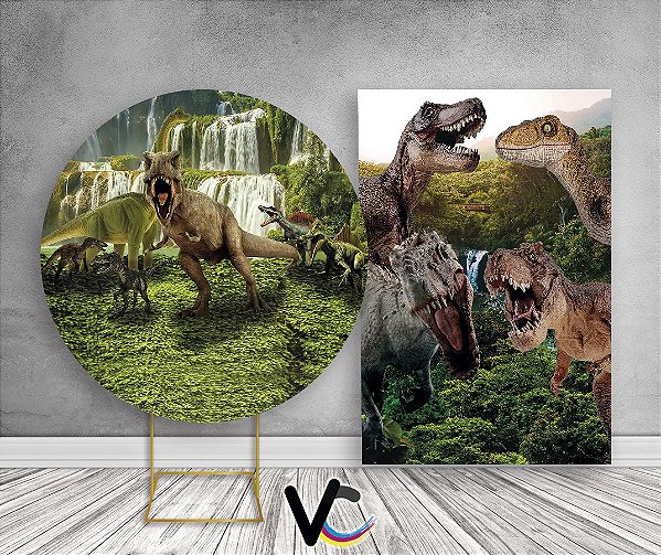 Painel Redondo + Painel Vertical - Dinossauros