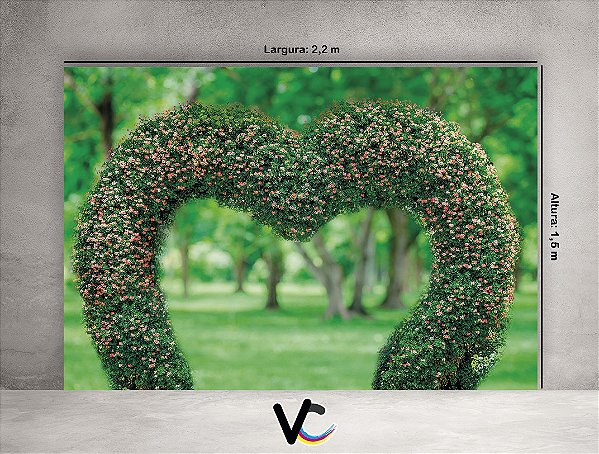 Fundo Fotográfico 2,20 X 1,50 - Arco Coração De Flores