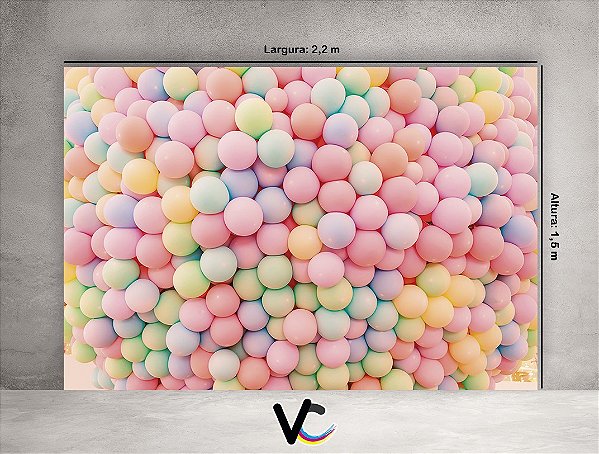 Fundo Fotográfico 2,20 X 1,50 - Balões Cores Candy