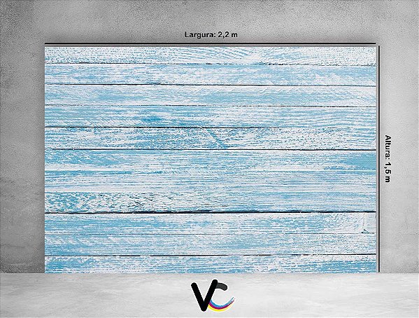 Fundo Fotográfico 2,20 X 1,50 - Efeito Madeira Rústica Azul Claro Com Branco