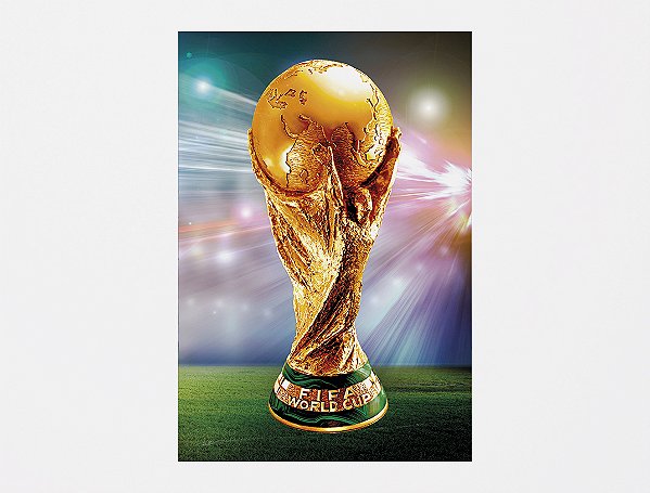 Painel De Festa 3d Vertical 1,50x2,20 - Futebol Copa do Mundo Troféu