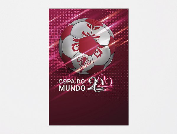 Painel De Festa 3d Vertical 1,50x2,20 - Bola De Futebol Copa Do Mundo Qatar