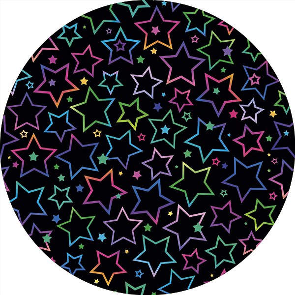 Painel de Festa em Tecido - Estrelas Efeito Neon