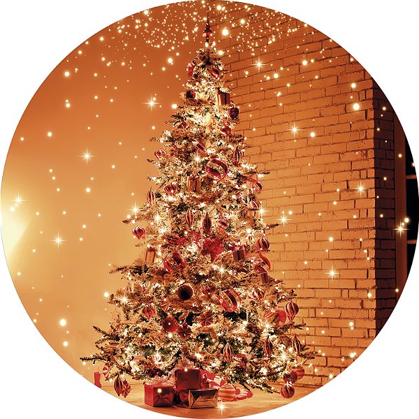 Painel de Festa em Tecido - Árvore de Natal Efeito Brilhante
