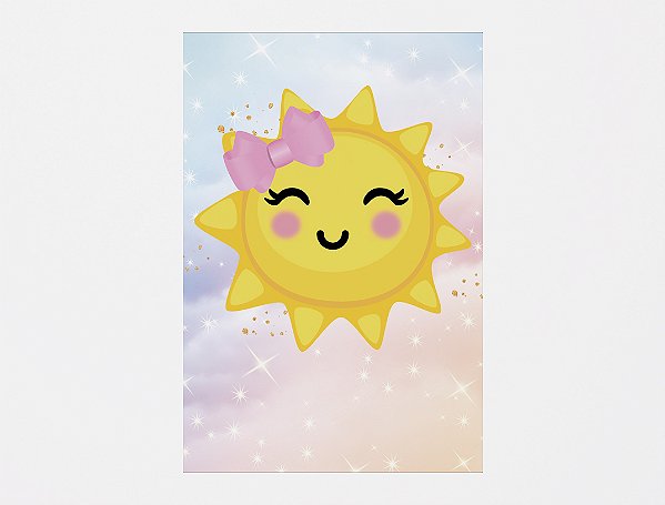 Painel De Festa 3d Vertical 1,50x2,20 - Solzinho Sunshine Color Candy