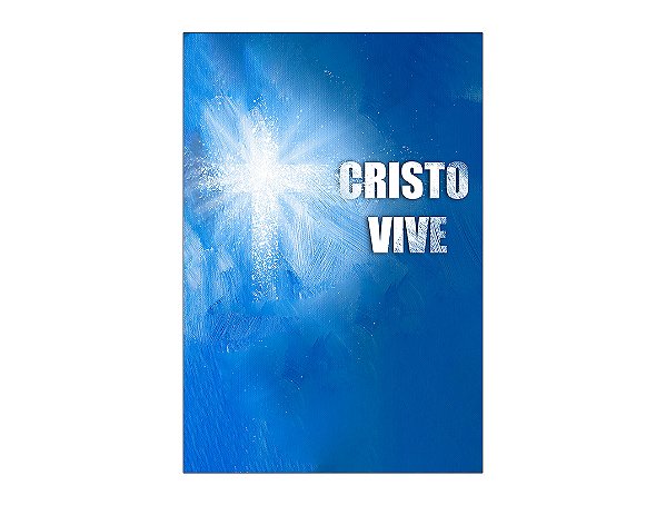 Painel De Festa Vertical 1,50x 1,20 - Cristo Vive Azul 007