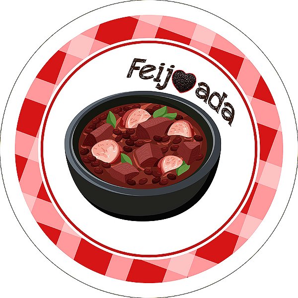 Painel De Festa Redondo 1,50x1,50 - Comida Feijoada 003