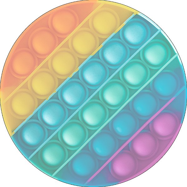 Painel De Festa Redondo 1,50x1,50 - Brinquedo Bolha Push Pop It Candy Color 002