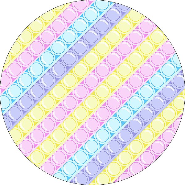 Painel De Festa Redondo 1,50x1,50 - Brinquedo Bolha Push Pop It Candy 004