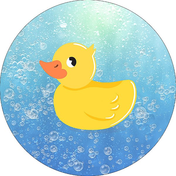 Painel De Festa Redondo 1,50x1,50 - Patinho de Borracha na Água 010