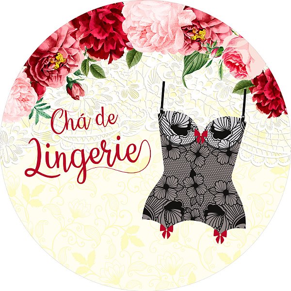 Painel De Festa Redondo 1,50x1,50 - Chá de Lingerie Corset Clássico 007