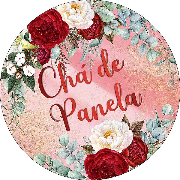 Painel De Festa Redondo 1,50x1,50 - Chá de Panela Floral 014