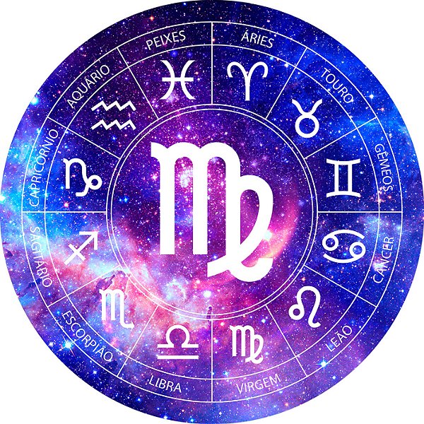 Painel De Festa Redondo 1,50x1,50 - Signo do Zodíaco Virgem 024